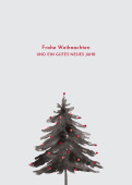Weihnachtskarte Bäumchen Rot
