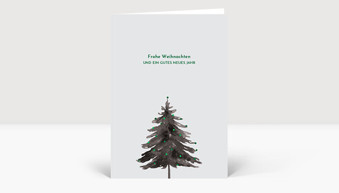 Weihnachtskarte Bäumchen Grün