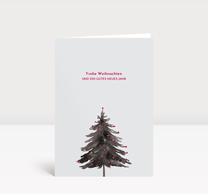 Weihnachtskarte Bäumchen Pink