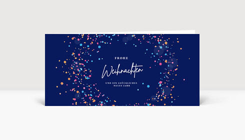 Weihnachtskarte Schillernd Blau