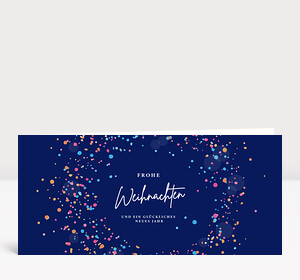 Weihnachtskarte Schillernd Blau