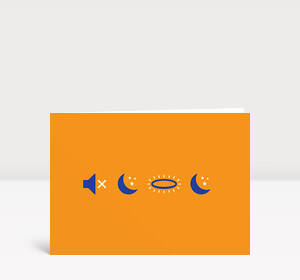 Weihnachtskarte Stille Heilige Nacht Orange
