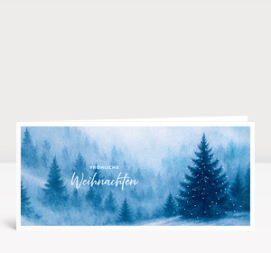 Weihnachtskarte Stille Blau