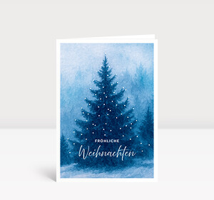 Weihnachtskarte Stille Blau