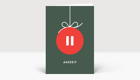 Weihnachtskarte Auszeit Grün