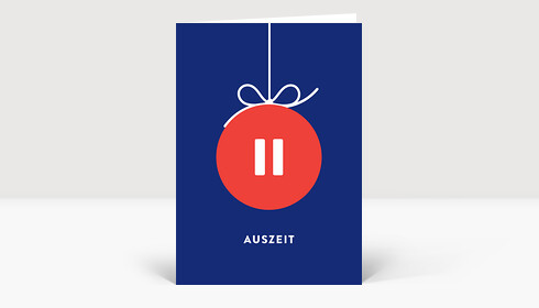 Weihnachtskarte Auszeit Blau