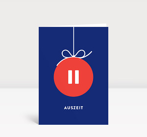 Weihnachtskarte Auszeit Blau