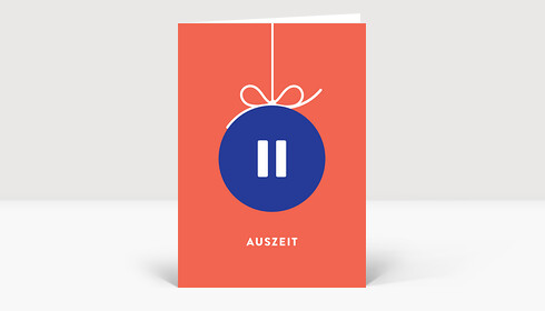 Weihnachtskarte Auszeit Orange
