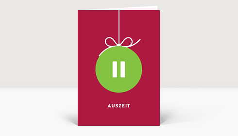 Weihnachtskarte Auszeit Rot