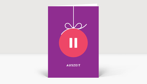 Weihnachtskarte Auszeit Violett
