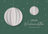 Weihnachtskarte Papierkugeln Grün