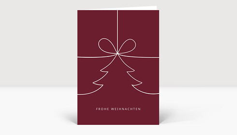 Weihnachtskarte Geschenkbaum Rot