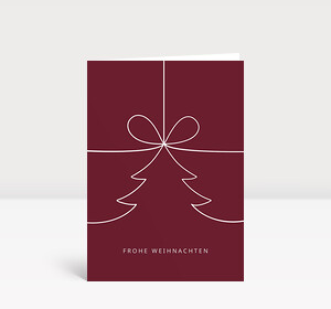 Weihnachtskarte Geschenkbaum Rot