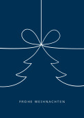 Weihnachtskarte Geschenkbaum Blau