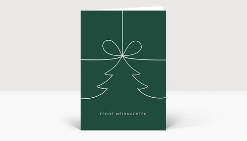 Weihnachtskarte Geschenkbaum Grün