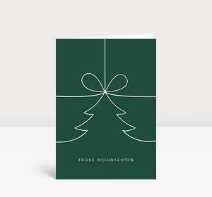 Weihnachtskarte Geschenkbaum Grün