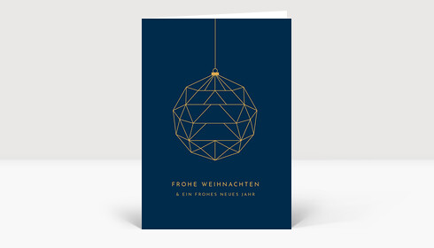 Weihnachtskarte Baumkugel Blau