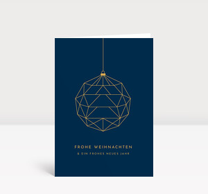 Weihnachtskarte Baumkugel Blau