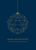 Weihnachtskarte Baumkugel Blau
