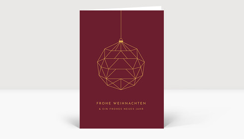 Weihnachtskarte Baumkugel Rot