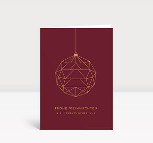 Weihnachtskarte Baumkugel Rot