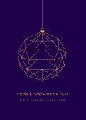 Weihnachtskarte Baumkugel Violettblau