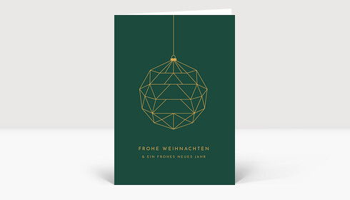 Weihnachtskarte Baumkugel Grün