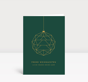Weihnachtskarte Baumkugel Grün