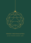 Weihnachtskarte Baumkugel Grün
