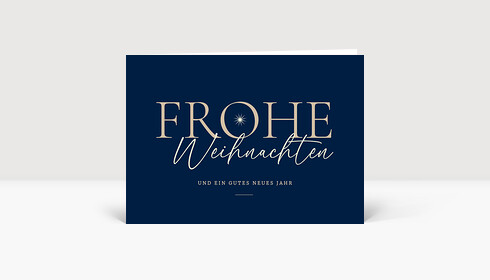 Weihnachtskarte Festliche Grüße Blau