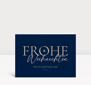 Weihnachtskarte Festliche Grüße Blau