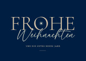 Weihnachtskarte Festliche Grüße Blau