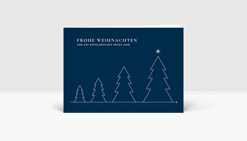 Weihnachtskarte Gemeinsam wachsen blau