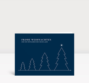 Weihnachtskarte Gemeinsam wachsen blau