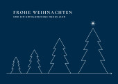 Weihnachtskarte Gemeinsam wachsen blau