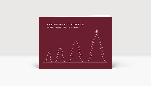 Weihnachtskarte Gemeinsam wachsen rot