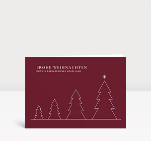 Weihnachtskarte Gemeinsam wachsen rot