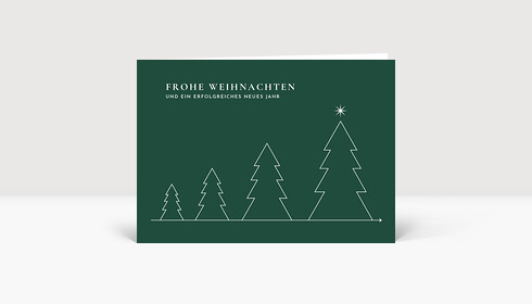 Weihnachtskarte Gemeinsam wachsen grün