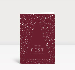 Weihnachtskarte Festbäumchen Rot
