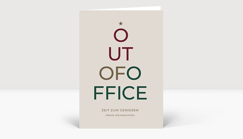 Weihnachtskarte Out of Office