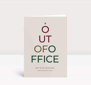 Weihnachtskarte Out of Office