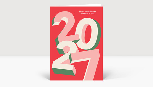 Weihnachtskarte Aufbruch 2027 Rot