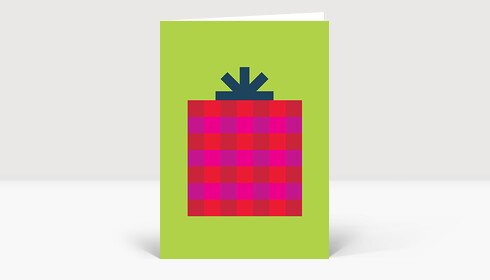 Weihnachtskarte Schöne Bescherung Rot-Pink