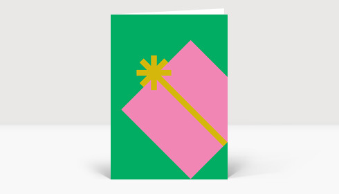 Weihnachtskarte Schön in Pink verpackt
