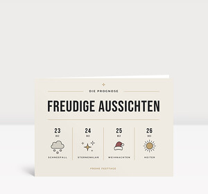 Weihnachtskarte Freudige Aussichten