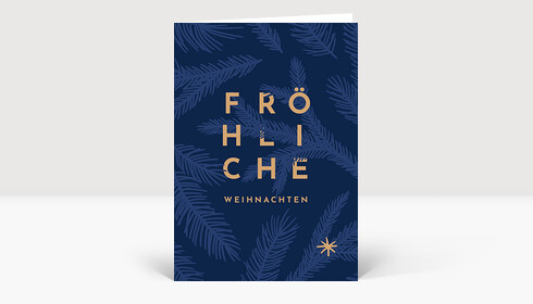 Weihnachtskarte Tannengold