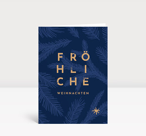 Weihnachtskarte Tannengold