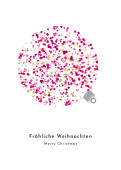 Weihnachtskarte Glitterkugel Pink