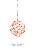 Weihnachtskarte Glitterkugel Orange