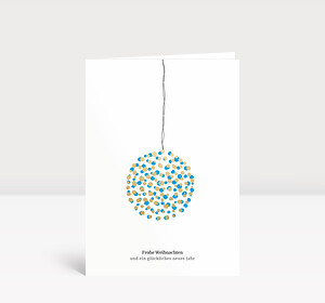Weihnachtskarte Goldgetupft Blau